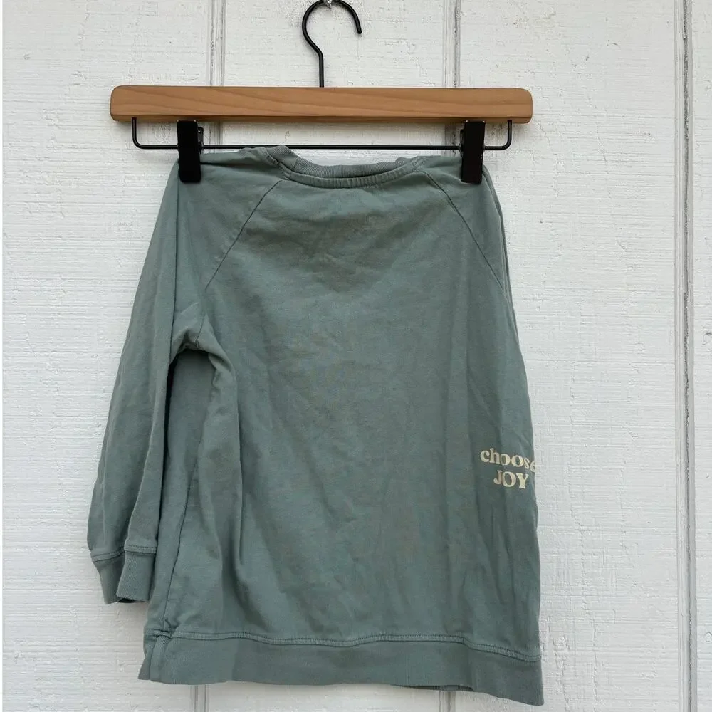 Woven Threads Choose Joy Lightweight Pullover Sweatshirt, Green, Sz S‎